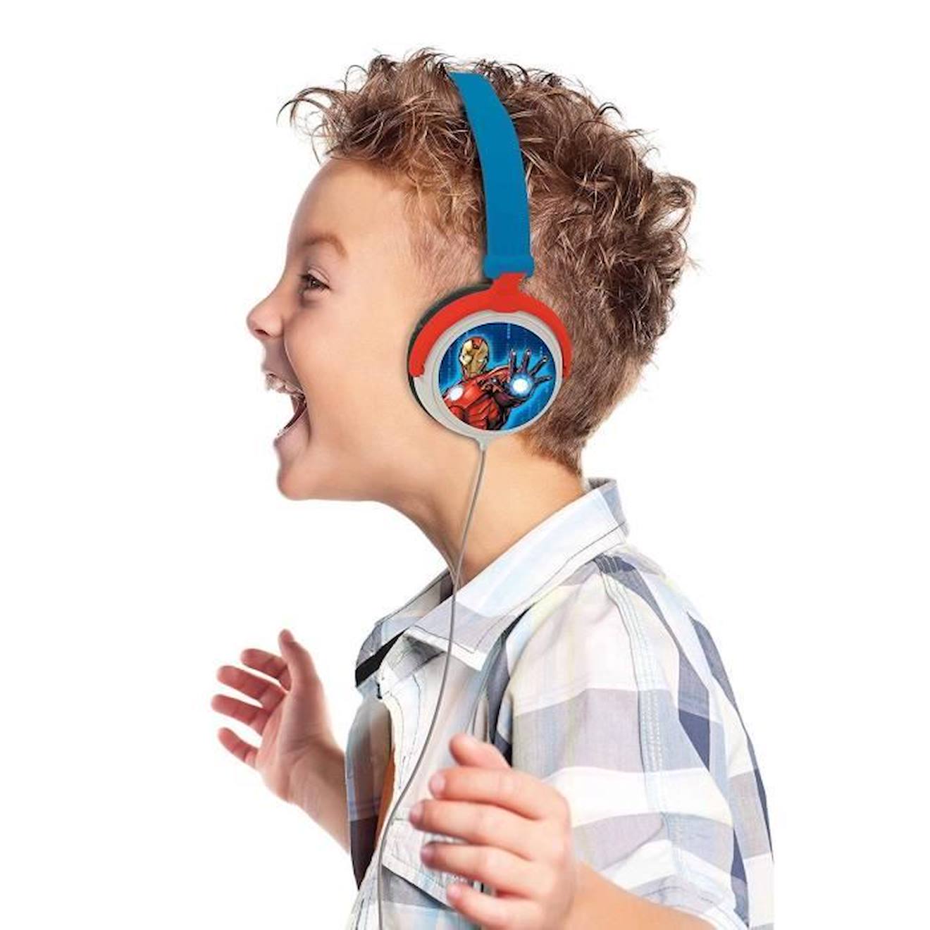 Casque stéréo filaire pliable Avengers bleu