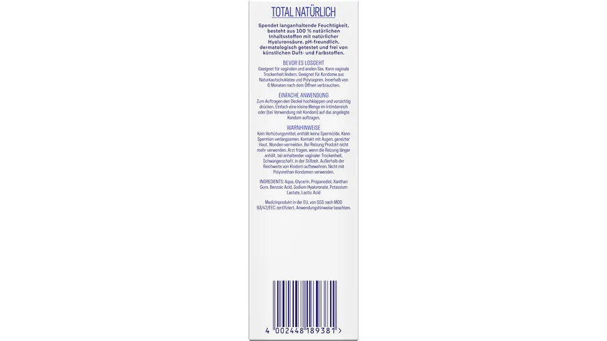 Durex Gleitgel Naturals Extra Feuchtigkeitsspendend