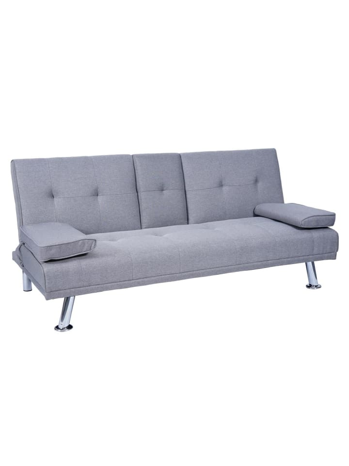 MCW 3er-Sofa F60 mit Tassenhalter, Textil, hellgrau günstig kaufen onesize