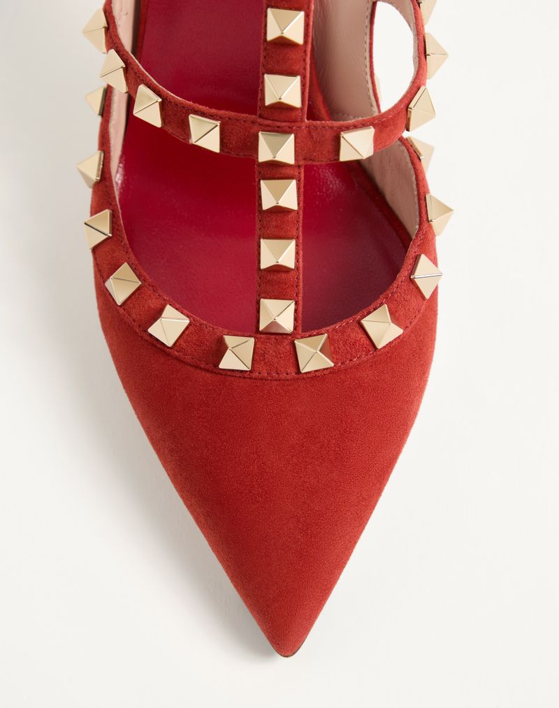 Sapato de salto Rockstud de camurça de 100 mm
