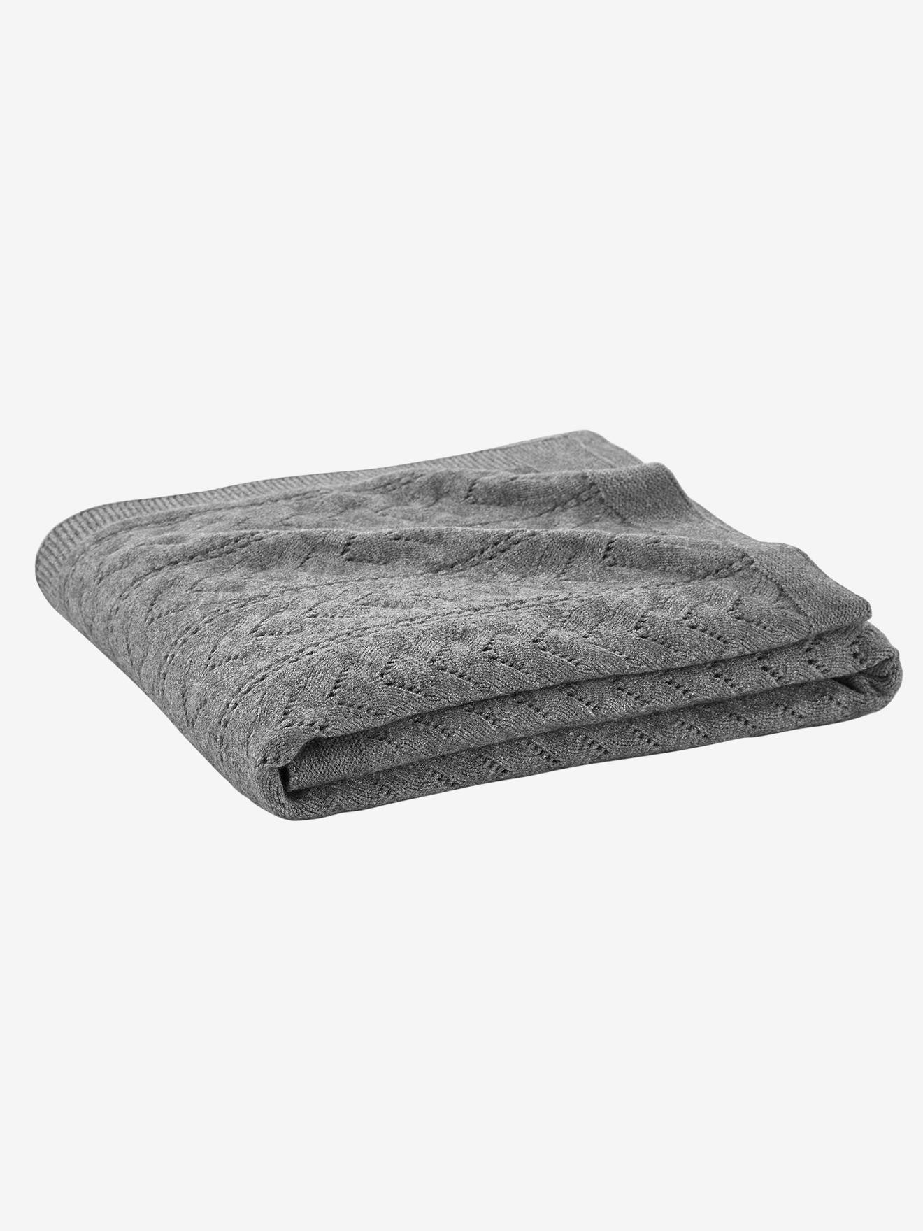 Vertbaudet Baby Strickdecke - grau meliert