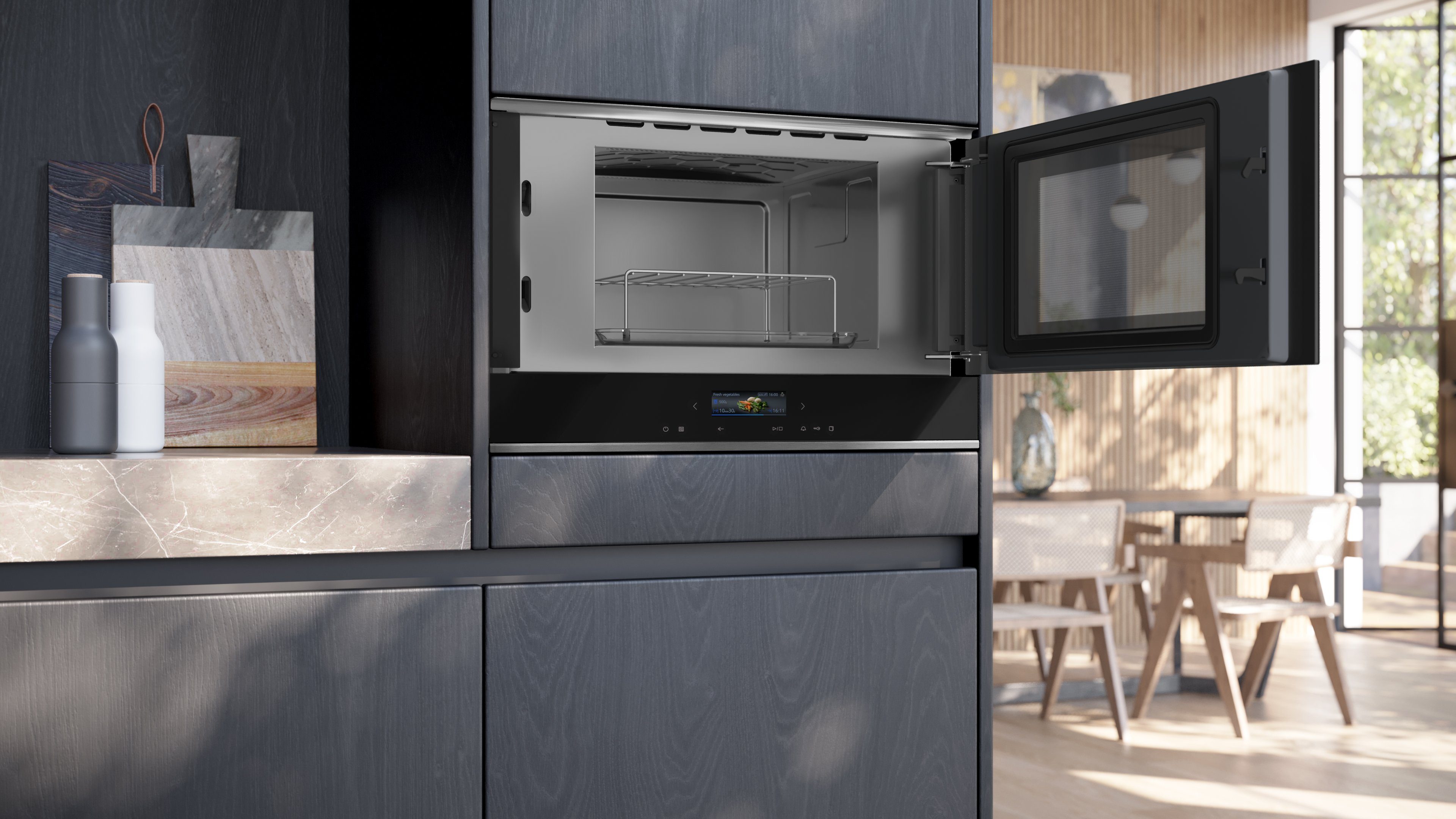 SIEMENS Einbau-Mikrowelle BE732R1B1, Grill, Mikrowelle, 21 l