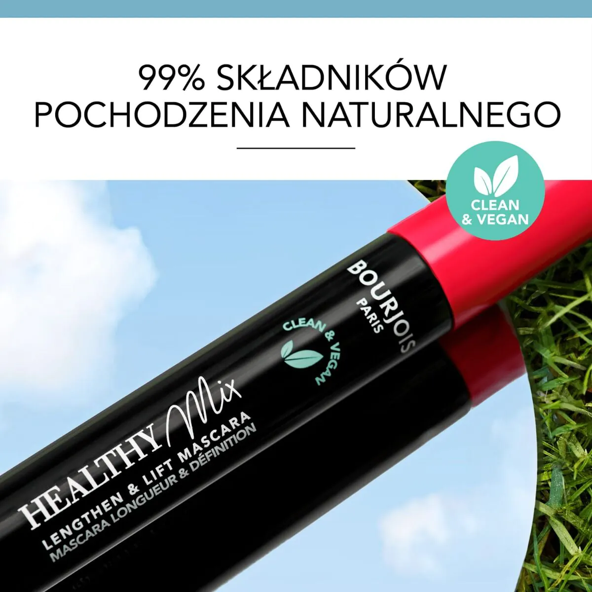 Bourjois Healthy Mix blakstienų tušas, juodas