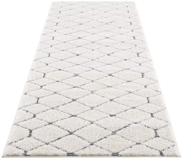 Hochflor-Läufer Focus 4499, Carpet City, rechteckig, Höhe: 20 mm, besonders weich, Uni Farben, Rauten-Optik, 3D-Effekt