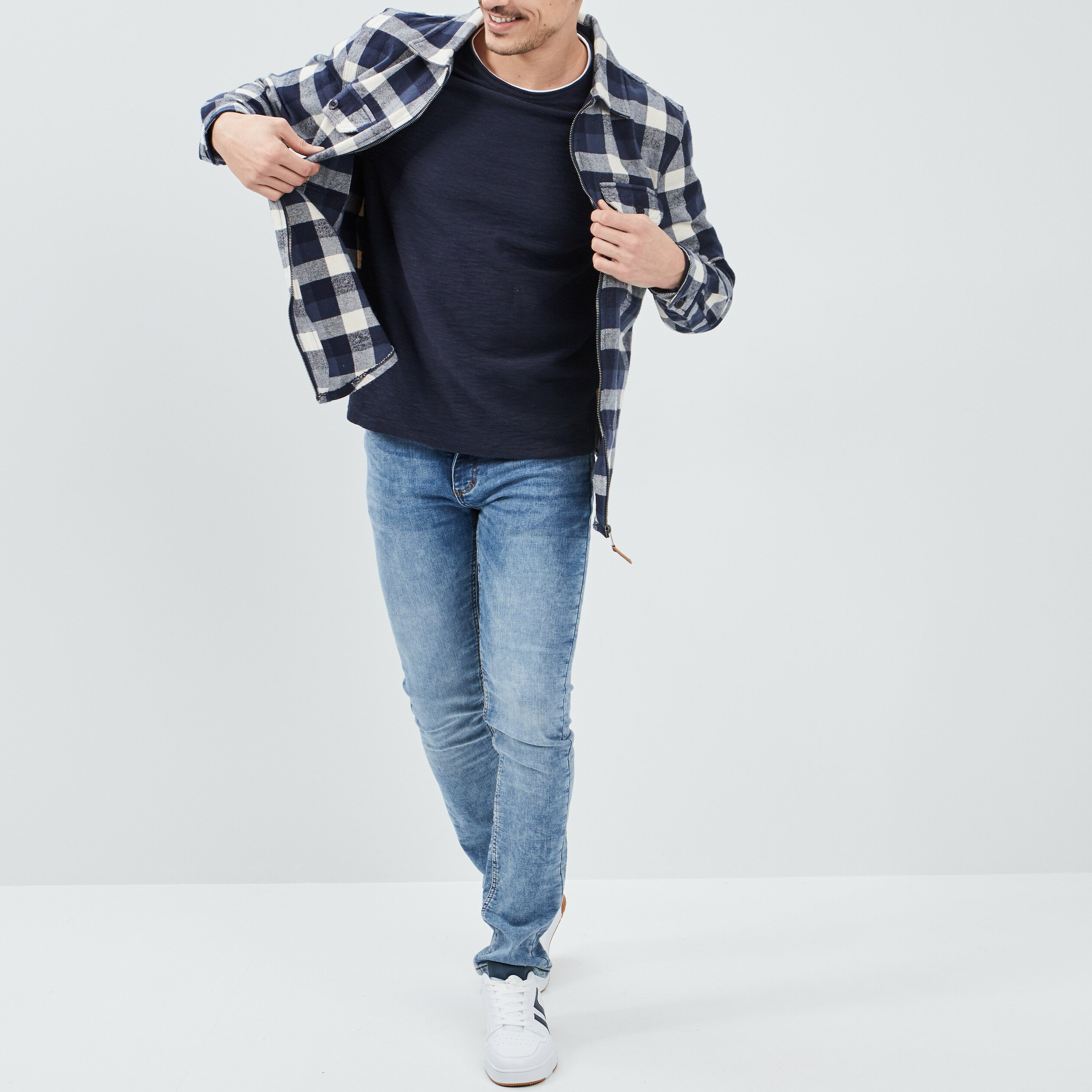 Surchemise manches longues Creeks bleu marine homme | La Halle