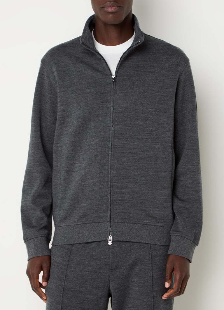 Emporio Armani sweatshirt in virgin wool blend with zip pockets