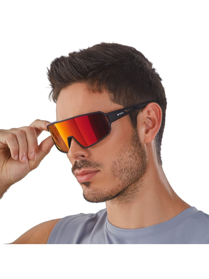 YEAZ SUNWAVE Sport-Sonnenbrille Black/Red in rot günstig kaufen onesize