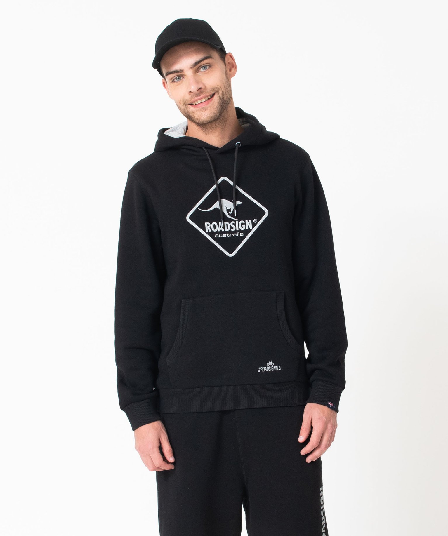 Sweat à capuche en molleton homme - Roadsign noir | GEMO