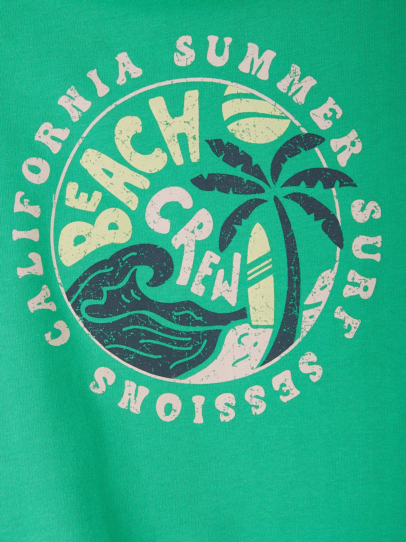 Sweat à capuche garçon maxi motif au dos vert