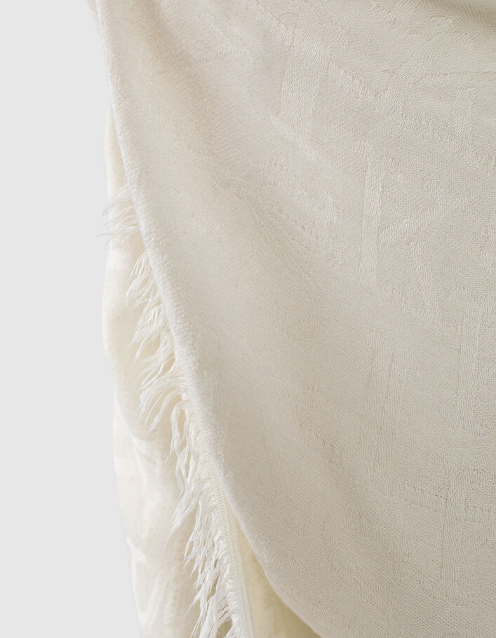 foulard jacquard monogramme IKKS blanc cassé femme