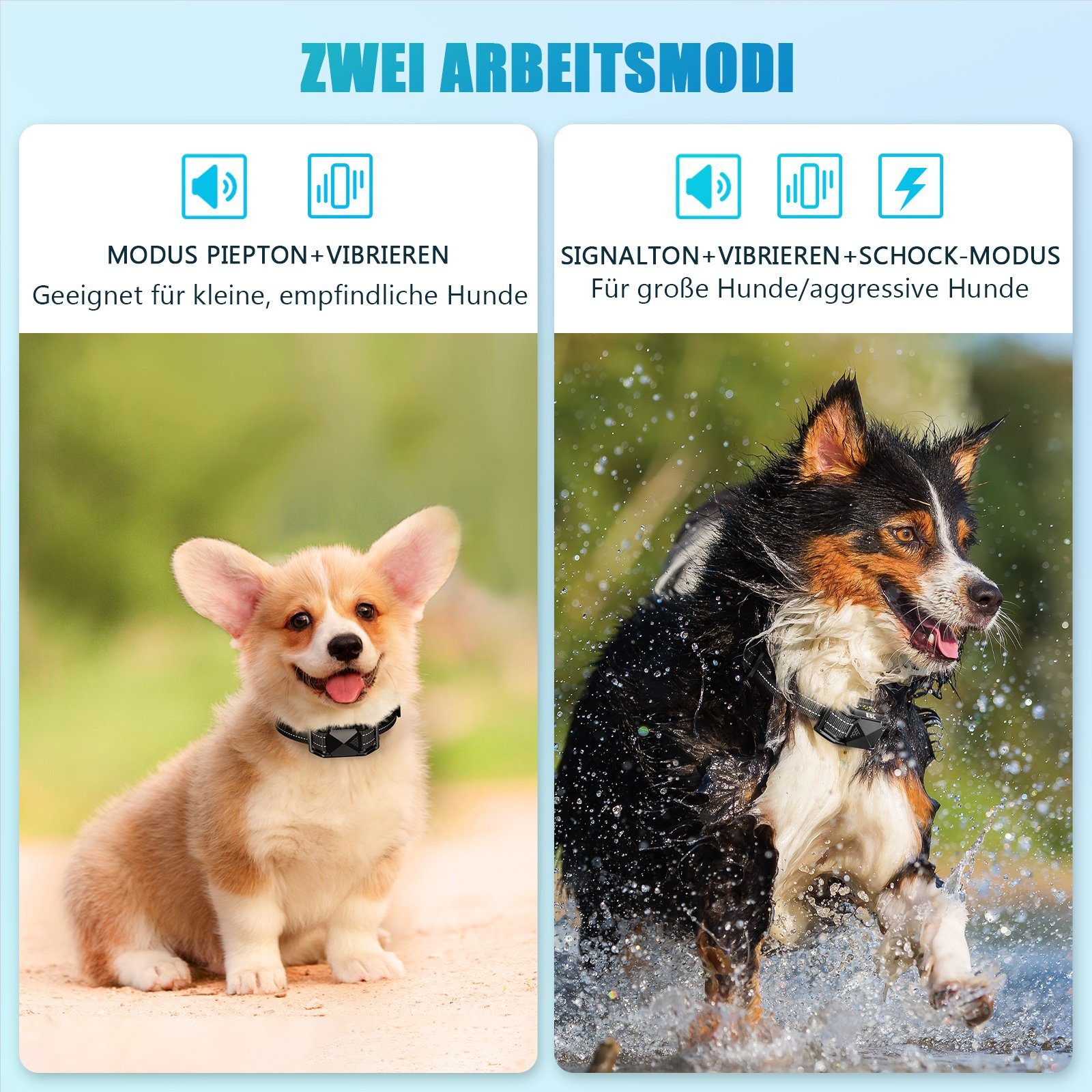 EBL Hunde-Halsband Vibrationshalsband,Automatischs Hundehalsbänder