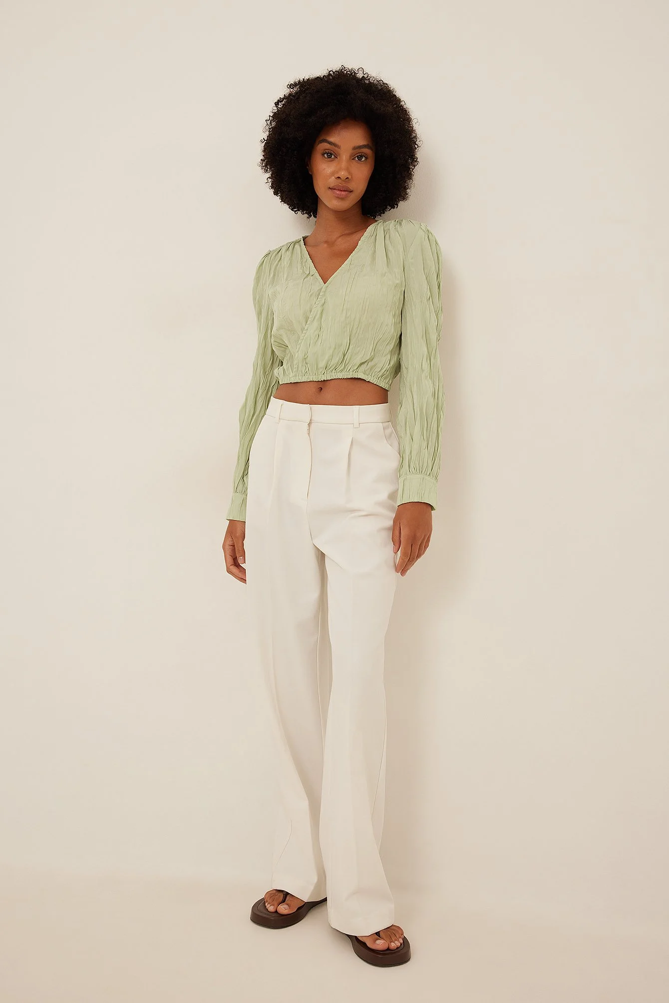 Wrap Front Structured Blouse