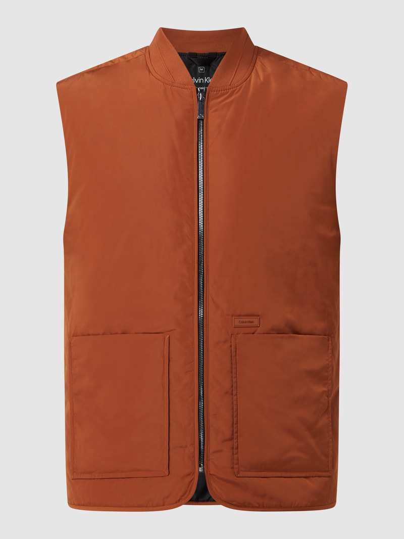 Weste mit Stehkragen in dunkel orange