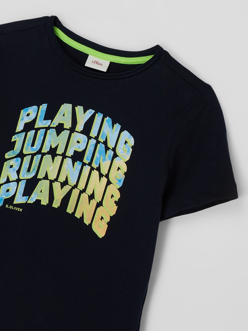 T-Shirt aus Baumwolle in marineblau