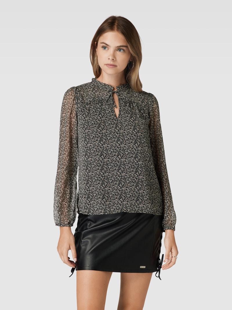 Blusenshirt mit Leopardenmuster Modell 'Ditsy' in schwarz