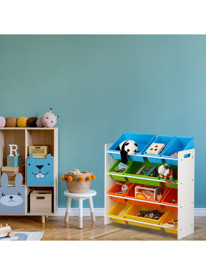 relaxdays Kinderregal mit Boxen in Bunt - (B)86 x (H)88 x (T)31 cm günstig kaufen onesize
