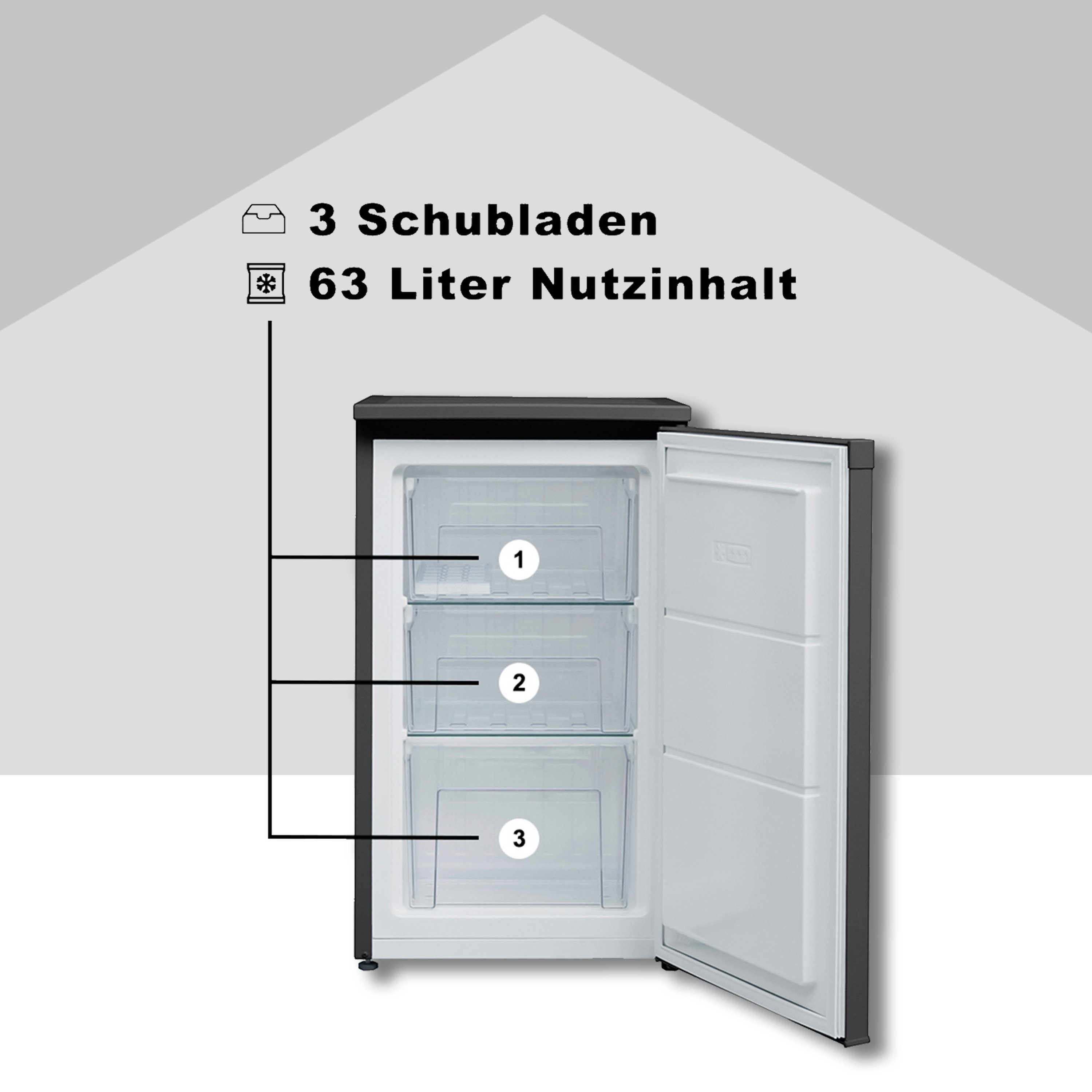 Telefunken Gefrierschrank CF-34-101-B, 82.1 cm hoch, 48 cm breit, Tischgefrierschrank, 63 L Gesamt-Nutzinhalt, Leise & Effizient