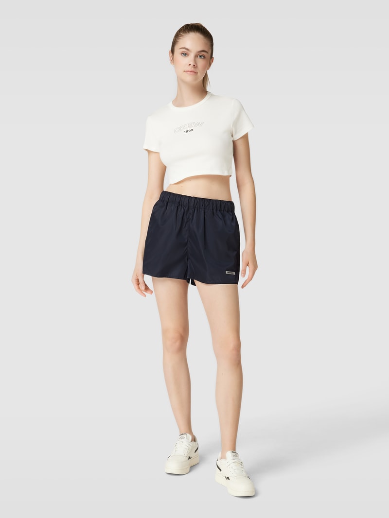 Bermudas mit elastischem Bund in schwarz