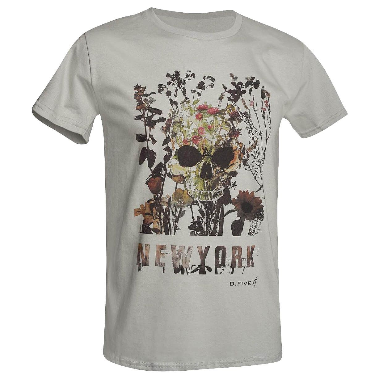 T-Shirt Skull with Flowers