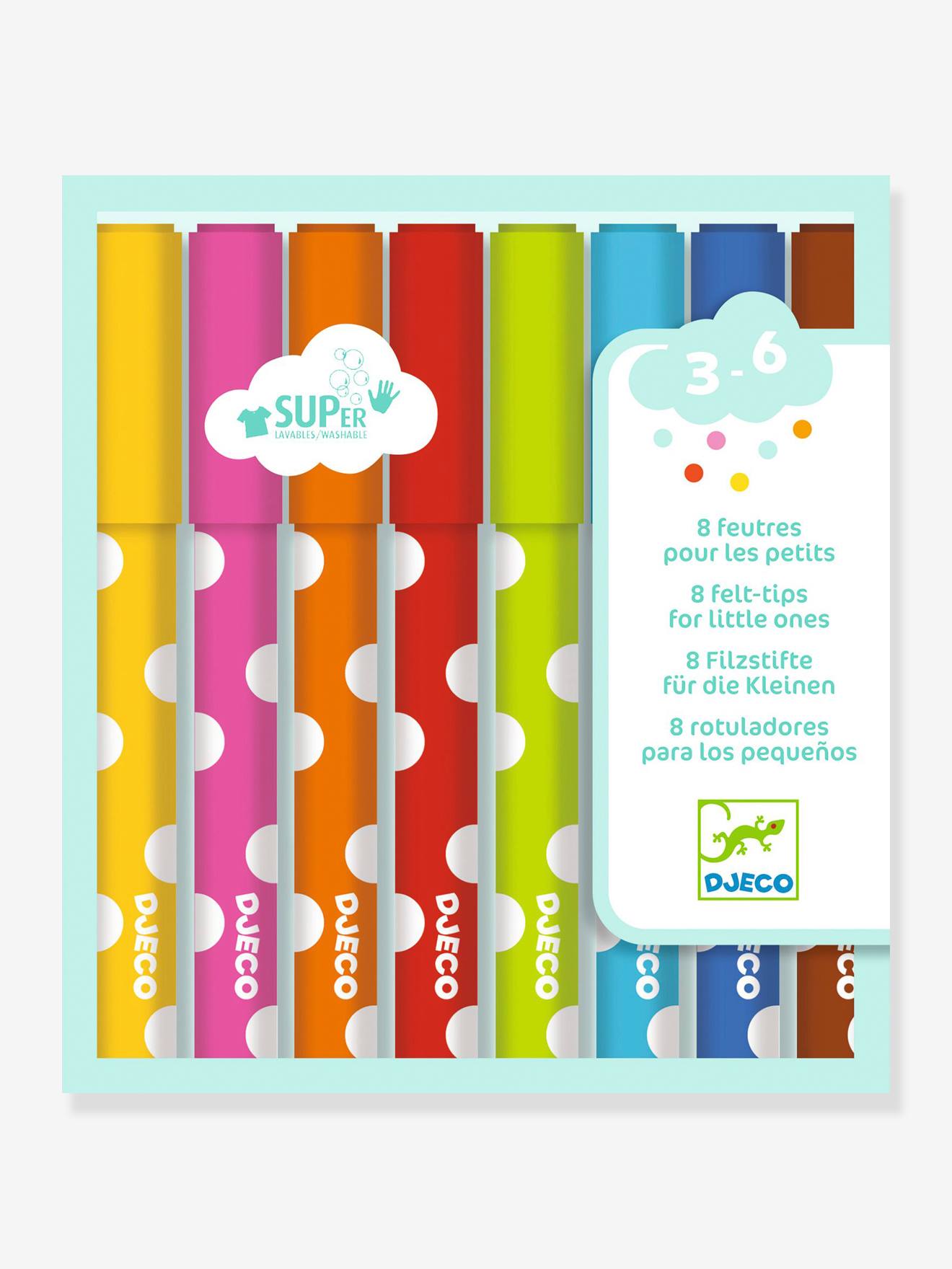8 feutres pour les petits DJECO multicolore