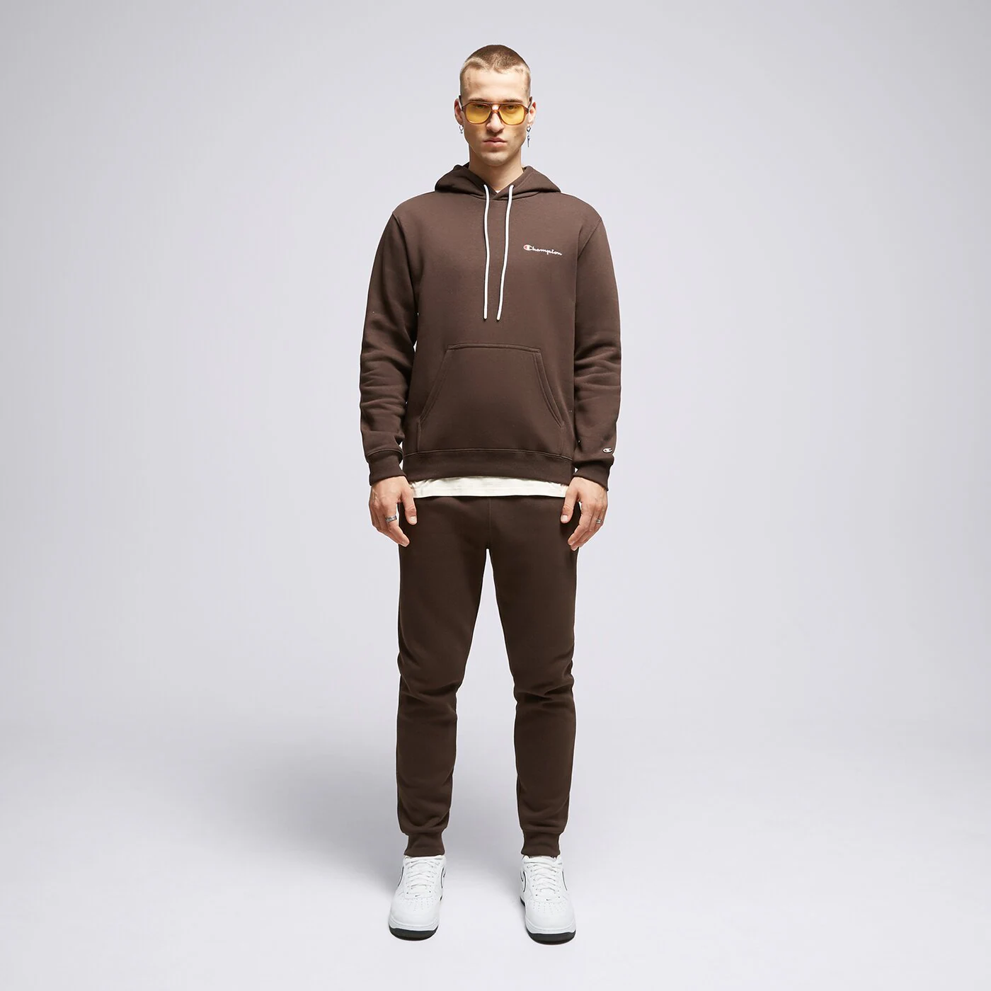 CHAMPION HOODIE HOODED SWEATSHIRT Braun