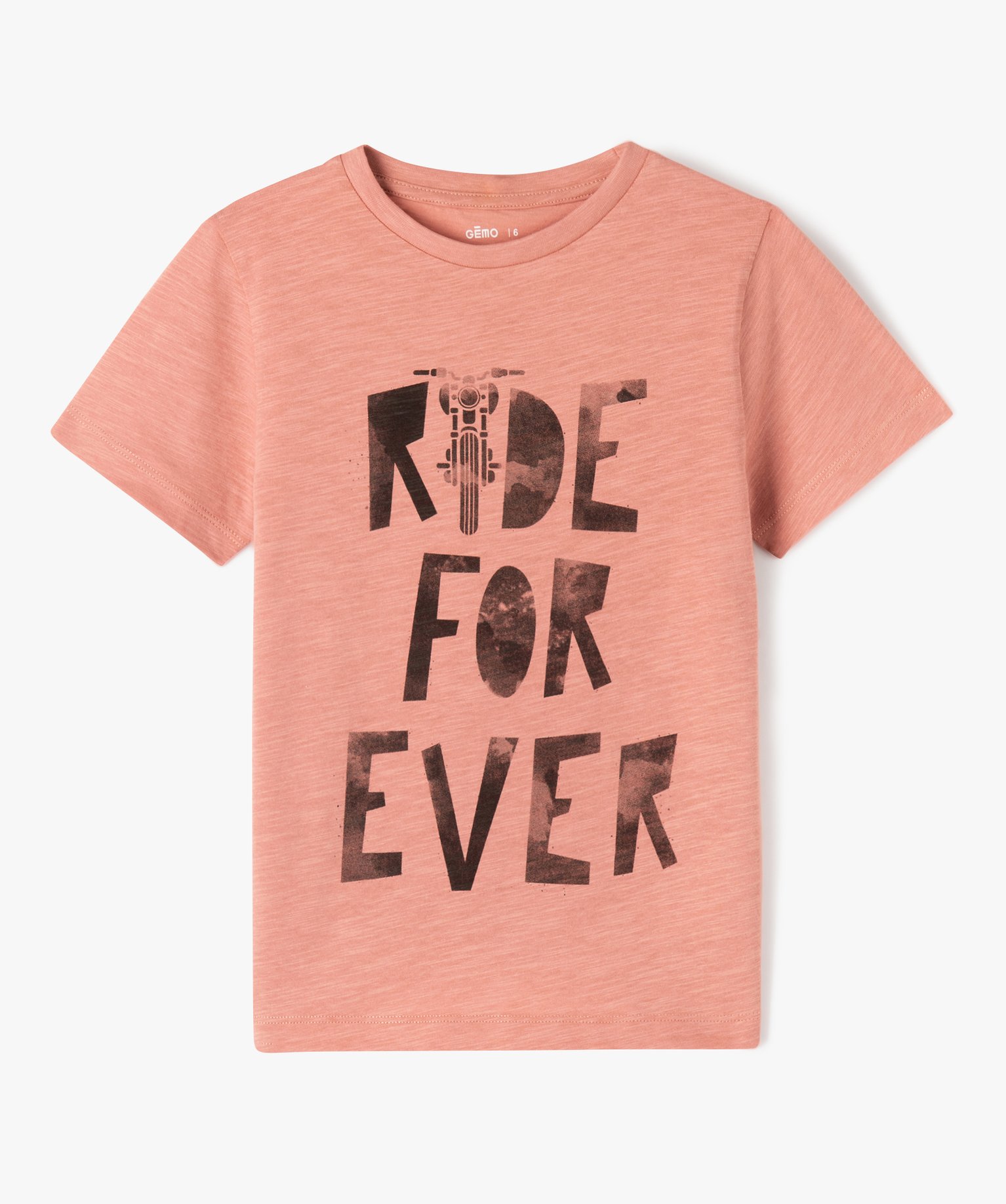 Tee-shirt à manches courtes avec inscription Garçon rose | GEMO