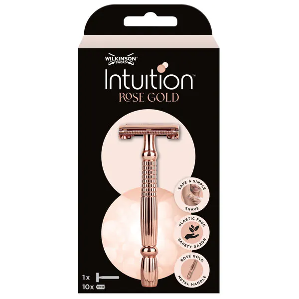 Wilkinson Intuition Rose Gold barberkniv + 10 blade