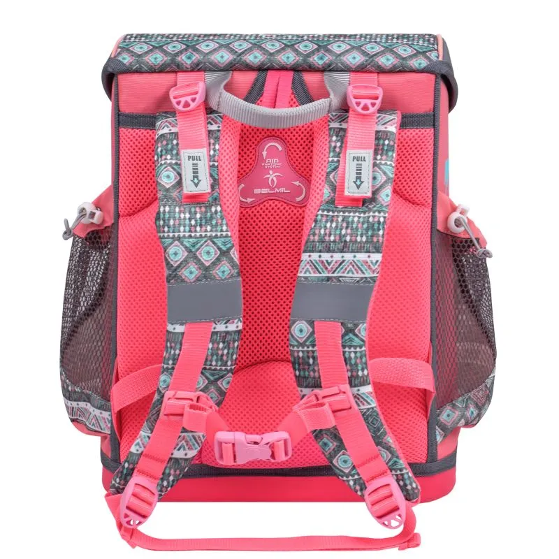 Belmil Mini-Fit ergonomisches Schulranzen-Set 4-teilig - Horse Aruba Blue