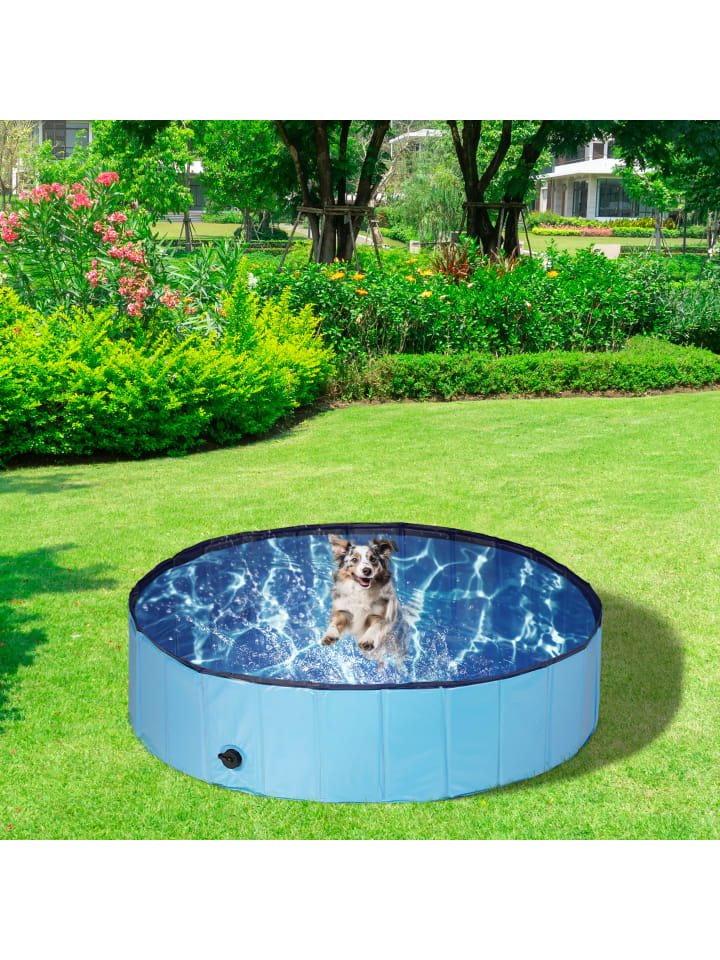relaxdays Hundepool in Blau - (H)30 x Ø 120 cm günstig kaufen onesize