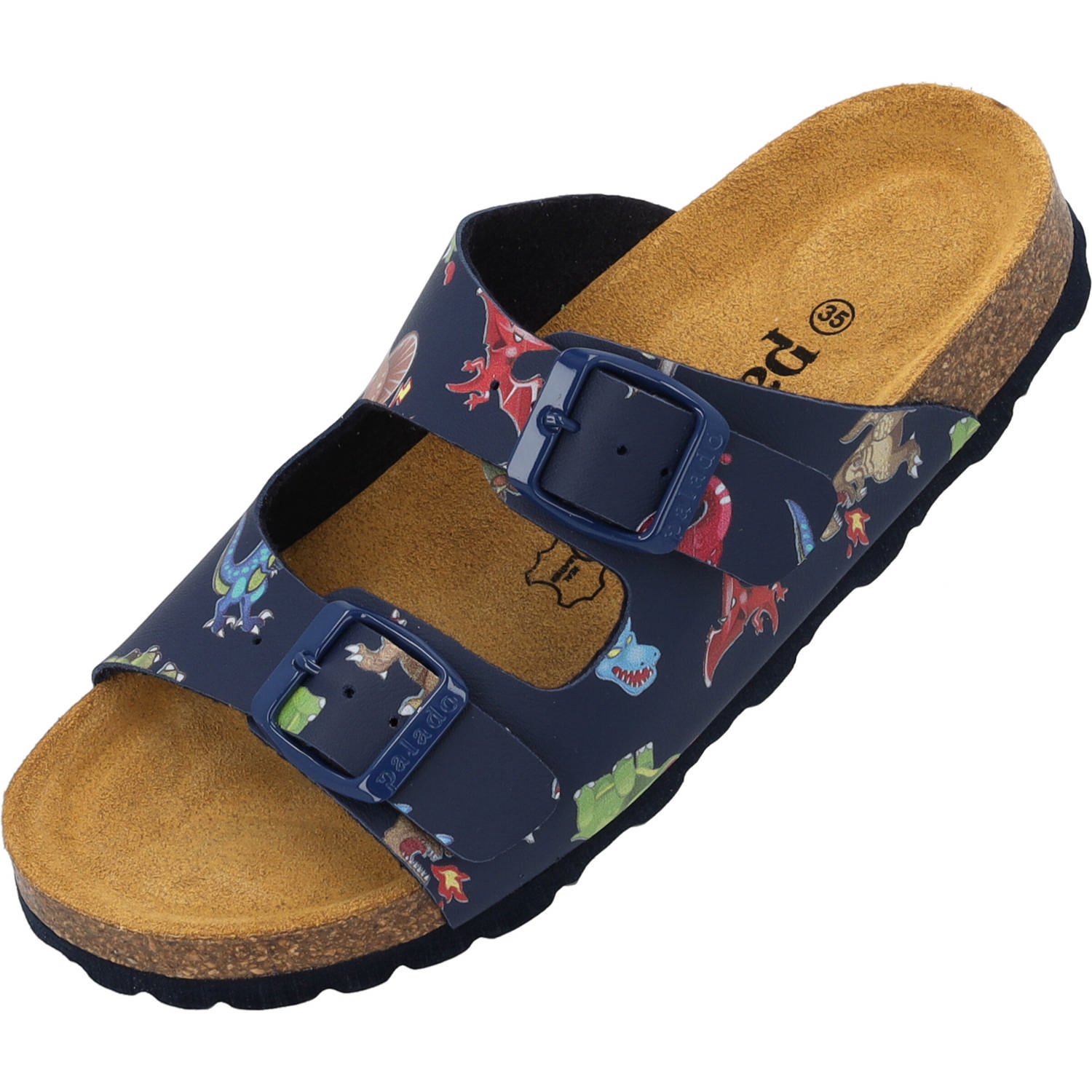 Palado Kids Korfu B Print, Pantoletten, Kinder, Blau Dinos