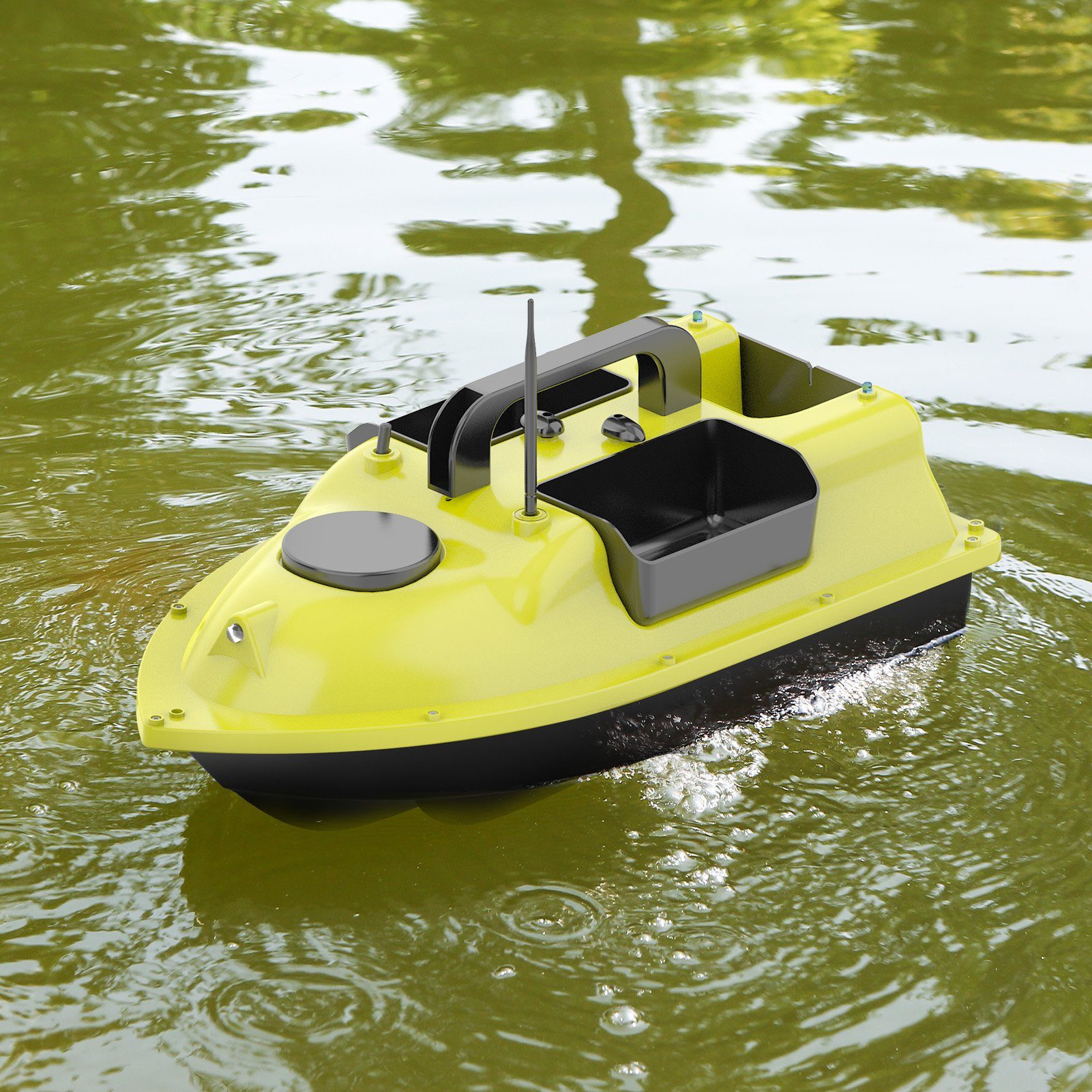 Tidyard RC-Boot GPS Fischerköderboot mit 3 Köderbehältern 400-500M Fernreichweite