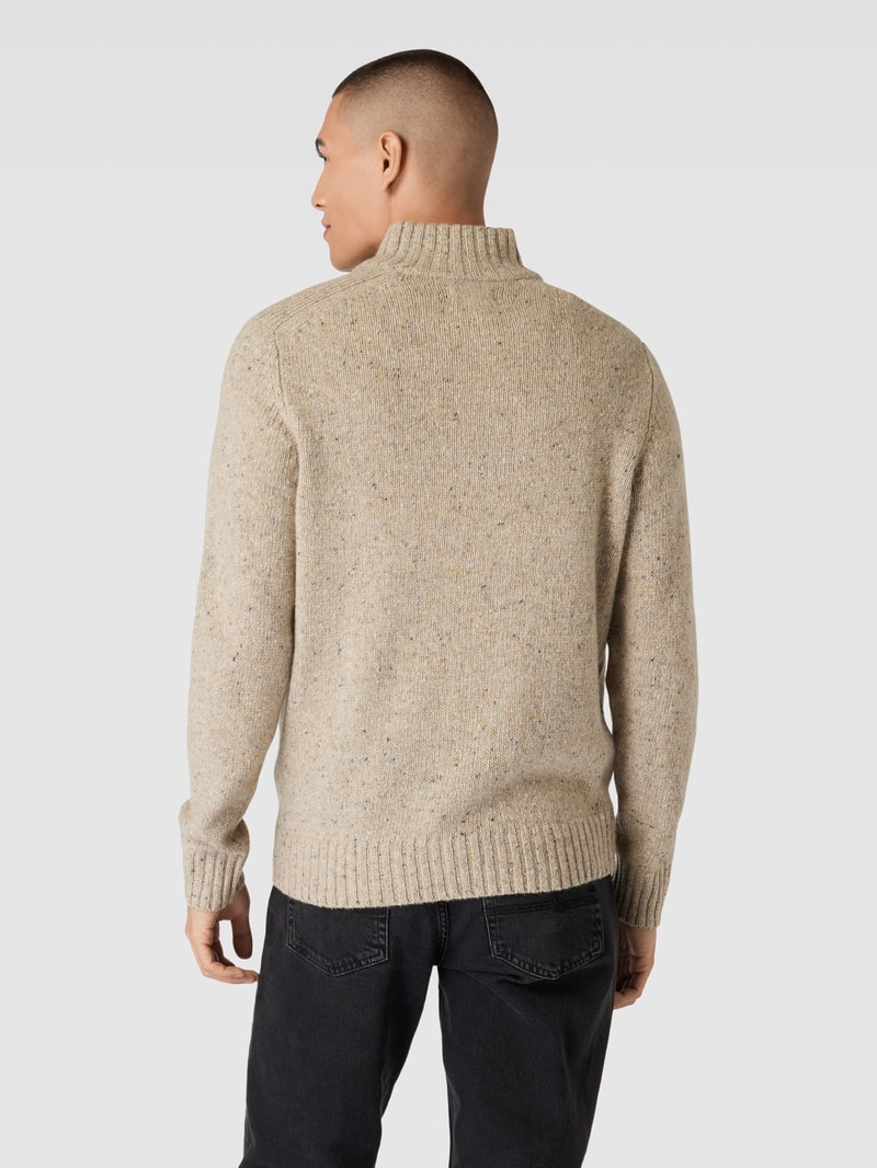 Strickpullover mit kurzem Reißverschluss in offwhite