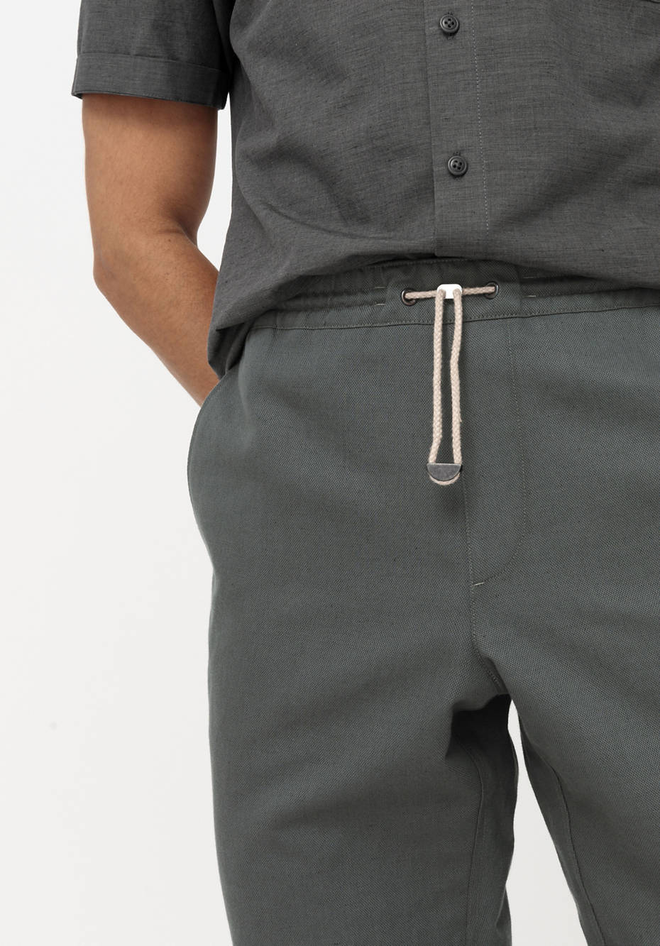 Sommerhose aus Bio-Baumwolle mit Leinen