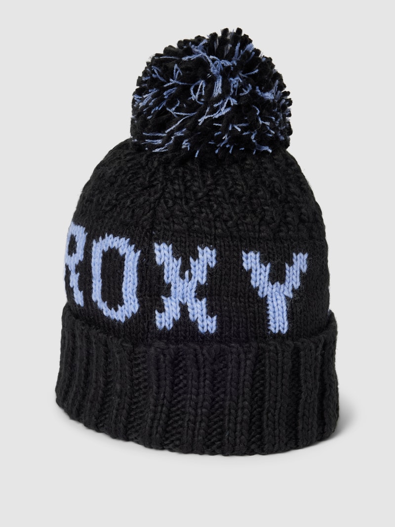 Strickmütze mit Label-Stitching Modell 'TONIC' in schwarz