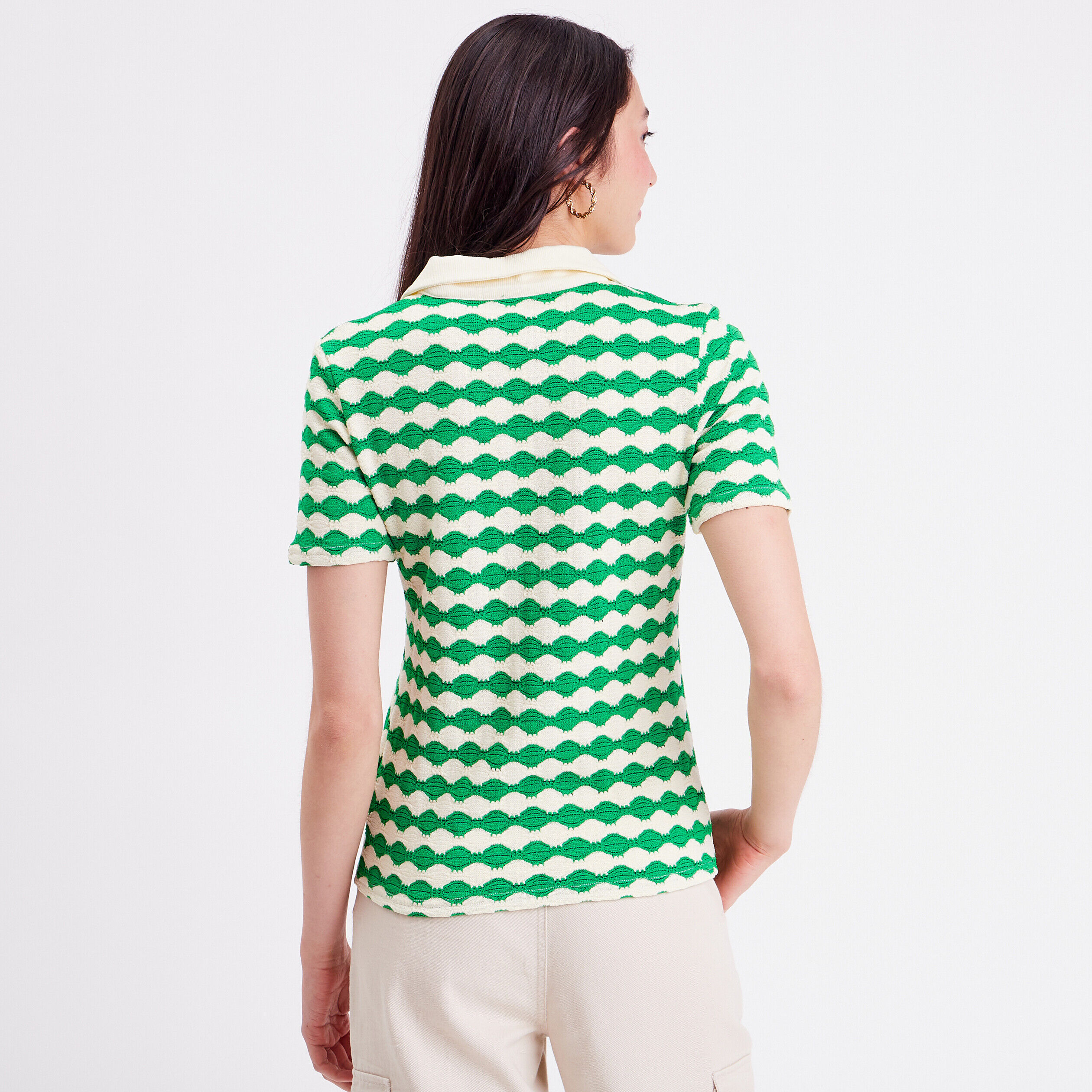 Polo manches courtes vert femme | Cache Cache