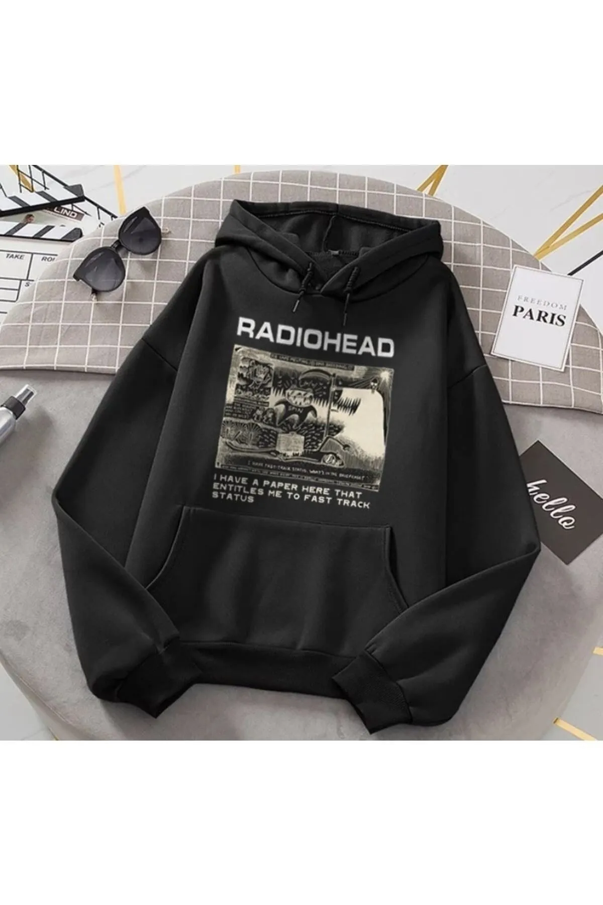 Know  Schwarzes Unisex-Sweatshirt mit Kapuze von Radiohead Dna Breeding aus dickem Stoff