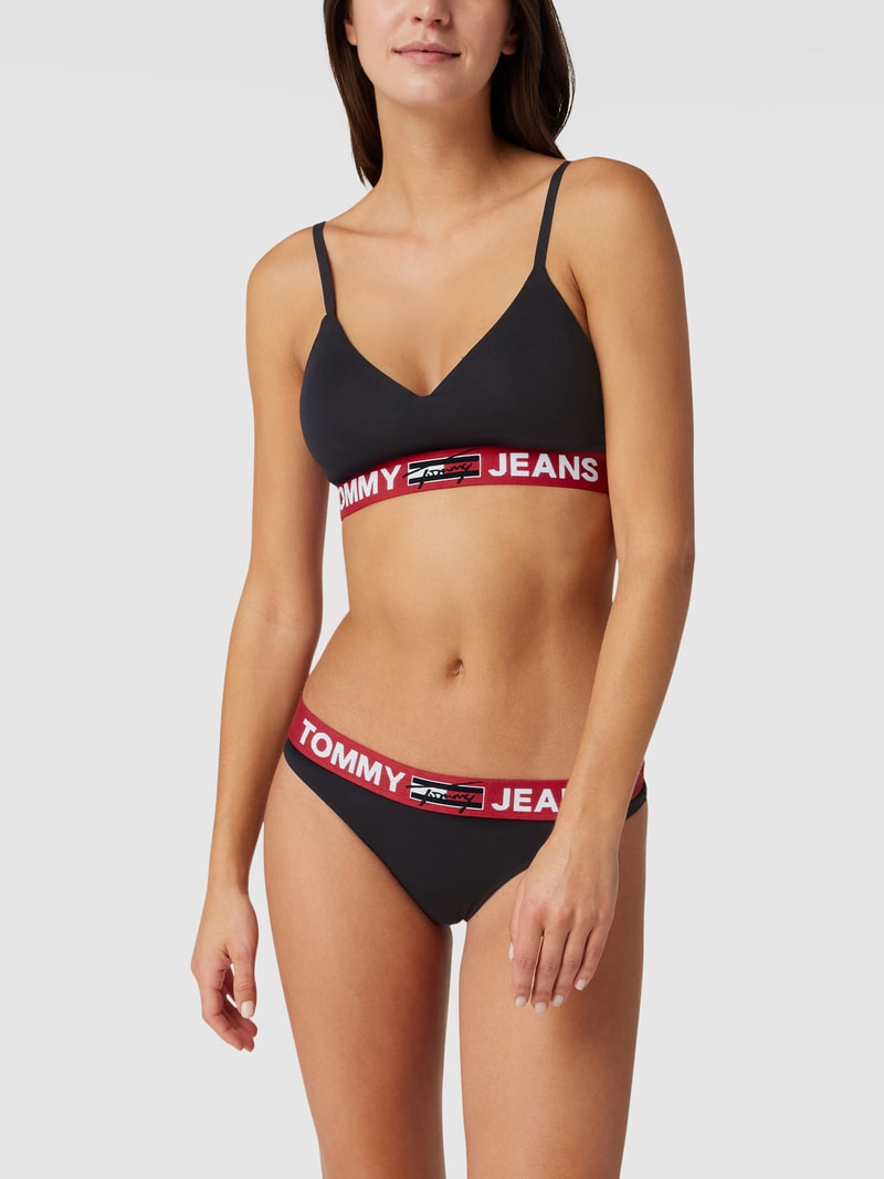 Bralette mit elastischem Logo-Bund in marineblau