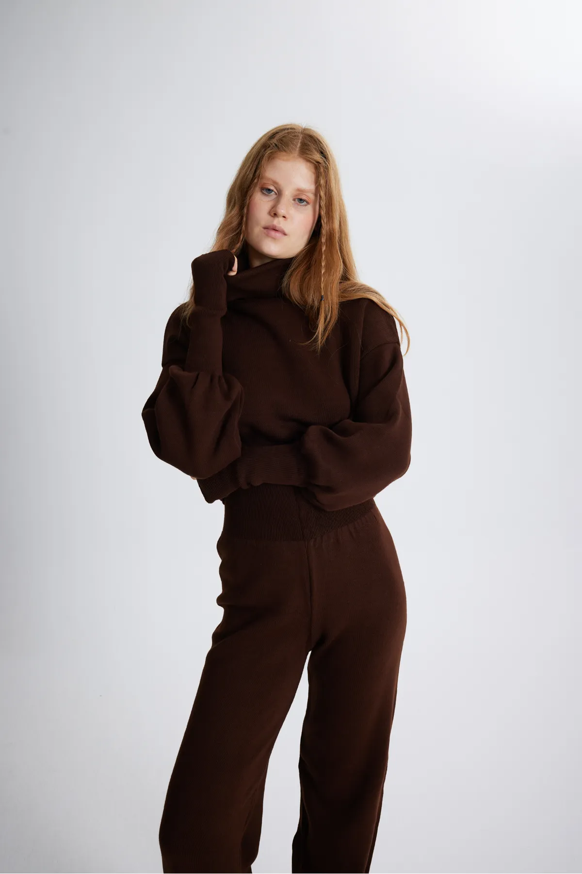 HOLLY LOLLY  Bottom Top Strickwaren Thinky Suit Braun