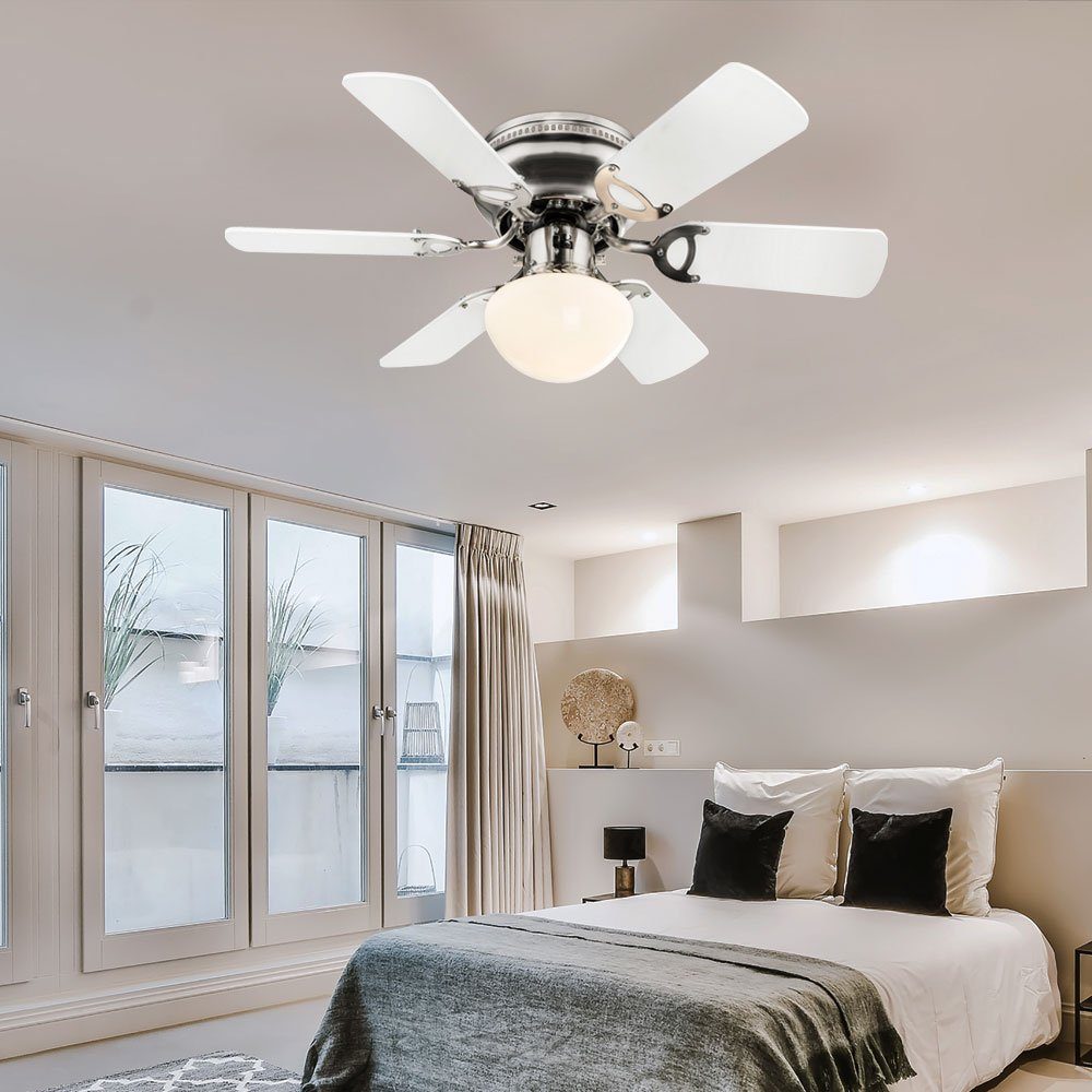 Globo Deckenventilator, Deckenventilator mit Licht Fernbedienung 3 Stufen Weiß