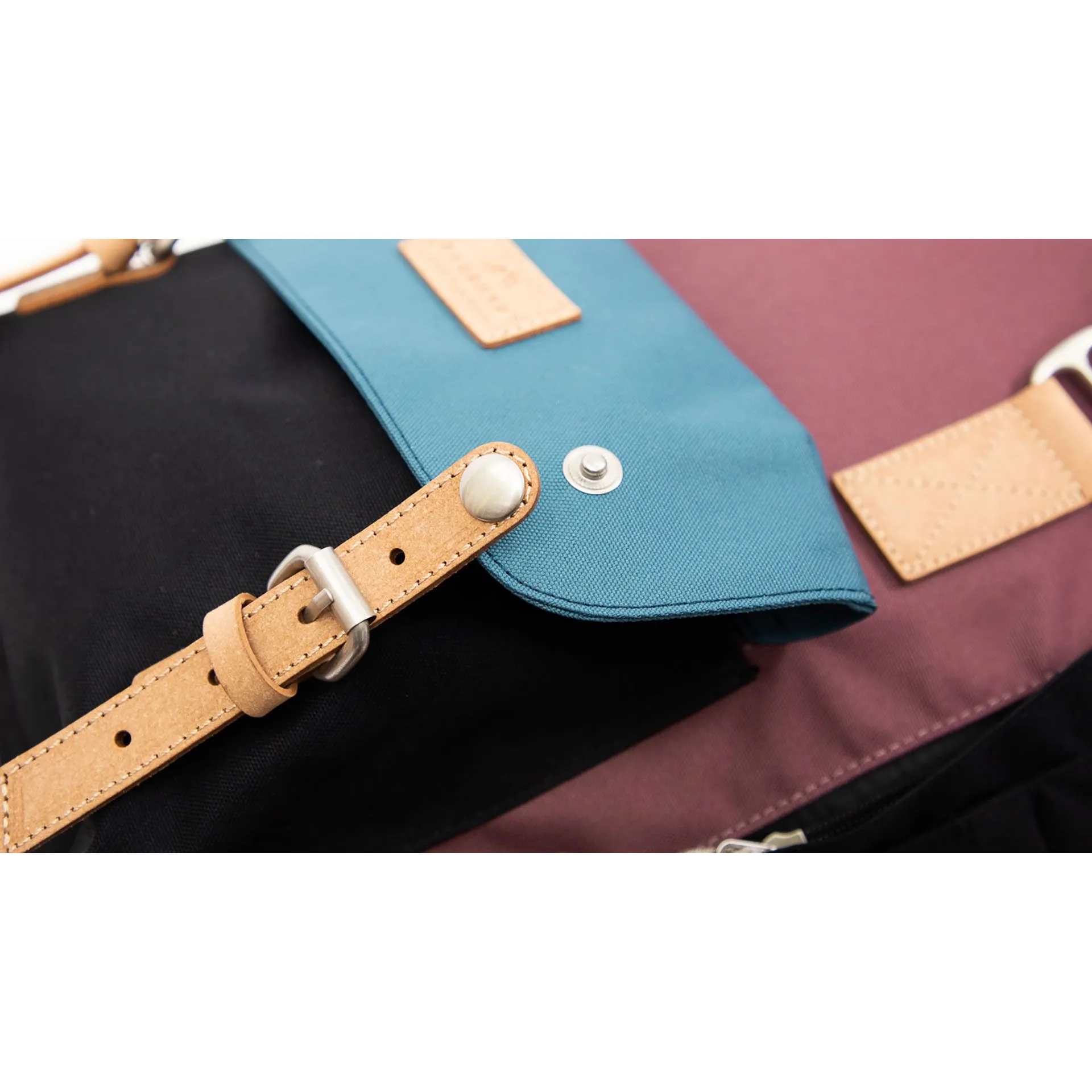 Doughnut Macaroon Large Reborn Backpack - plum x denim