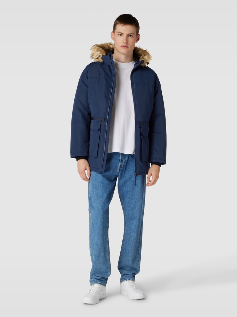 Parka mit Kunstfellbesatz Modell 'EWING' in dunkelblau
