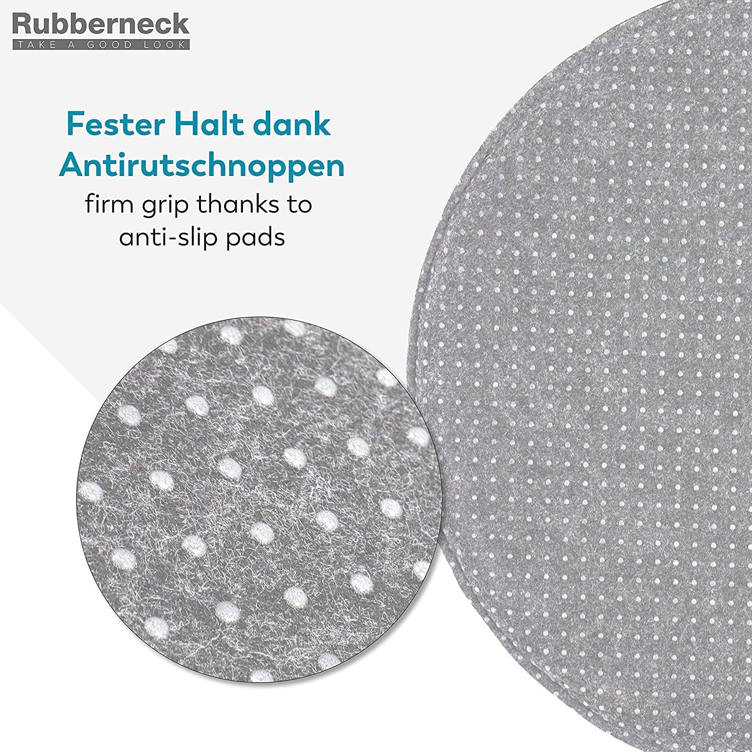 RUBBERNECK Auflagekissen Rutschfeste Filz Sitzkissen rund, Stuhlkissen mit Antirutsch-Noppen, (4 St), auf 30° waschbar