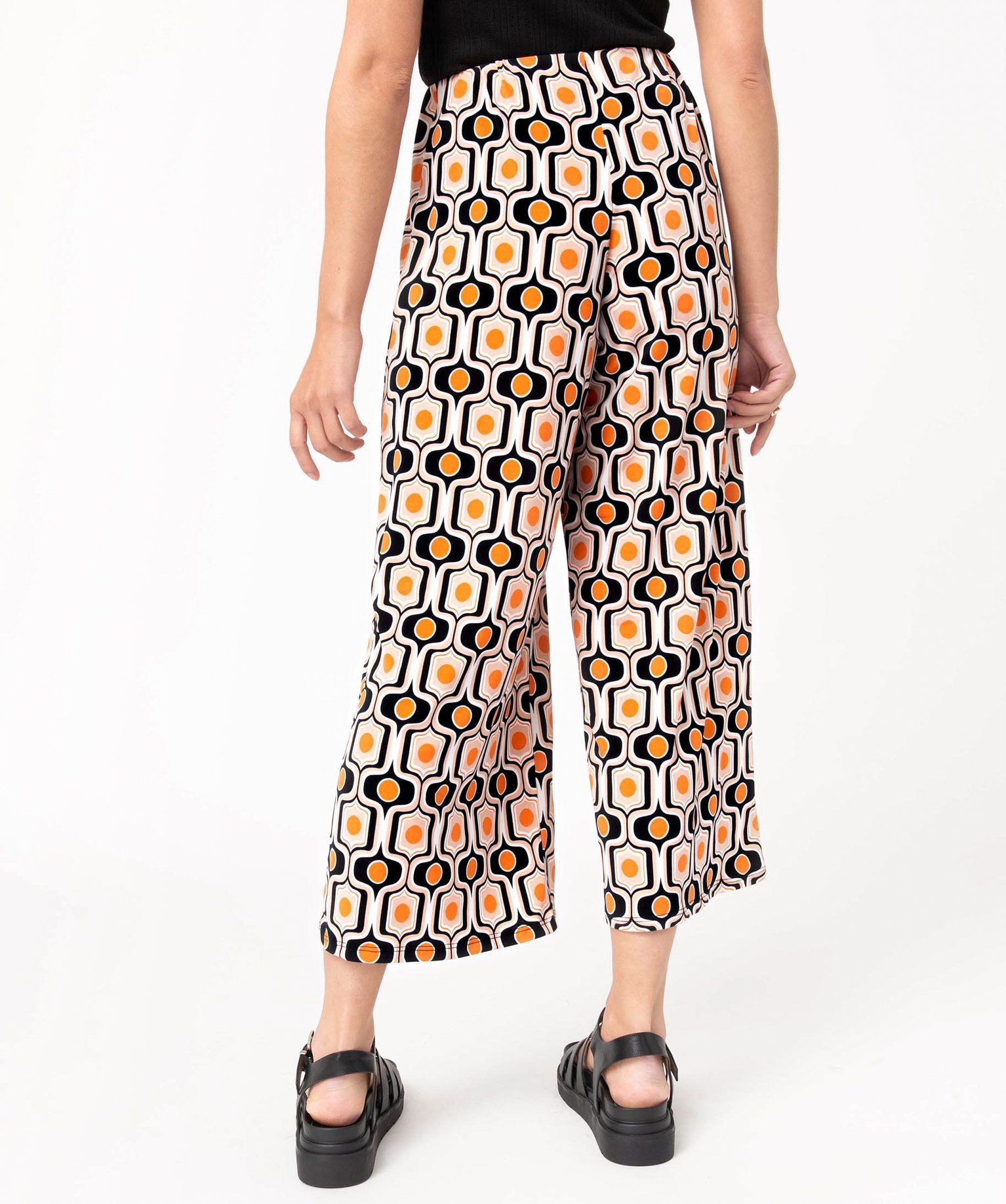 Pantacourt femme imprimé en maille fluide extensible imprime | GEMO