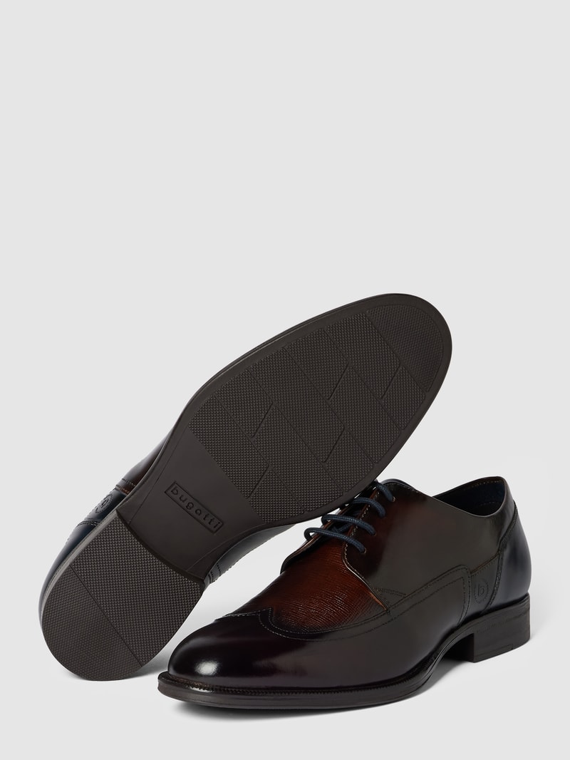 Derby-Schuhe aus Leder Modell 'MARILLO' in cognac