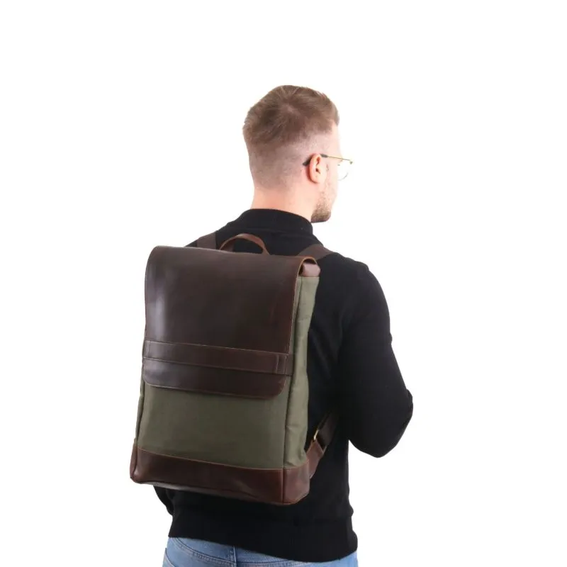 Buckle & Seam Canvas Rucksack Morris - Canvas Gün \/ Innenfutter Blau