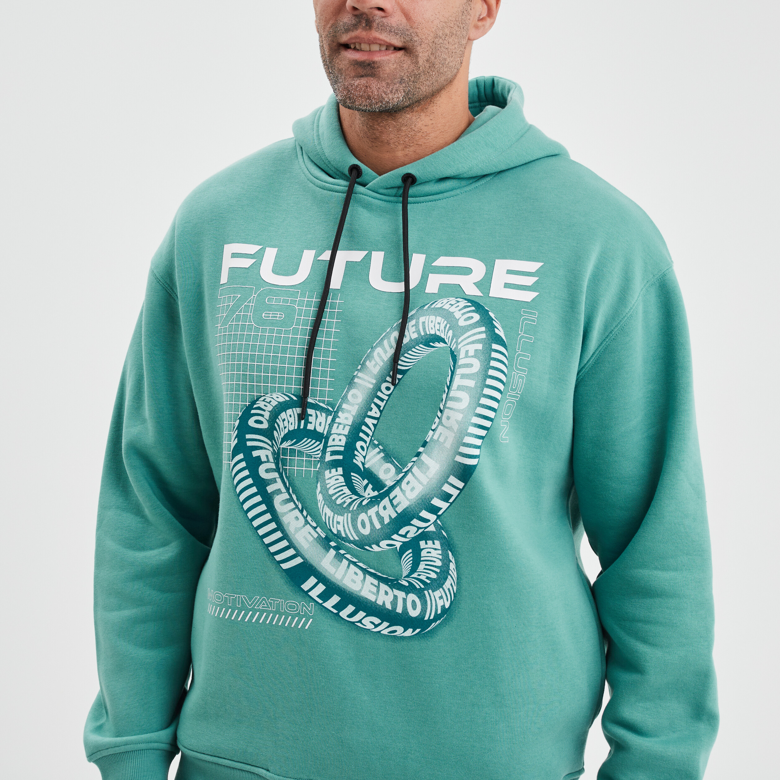Sweat à capuche hoodie Liberto bleu turquoise homme | La Halle