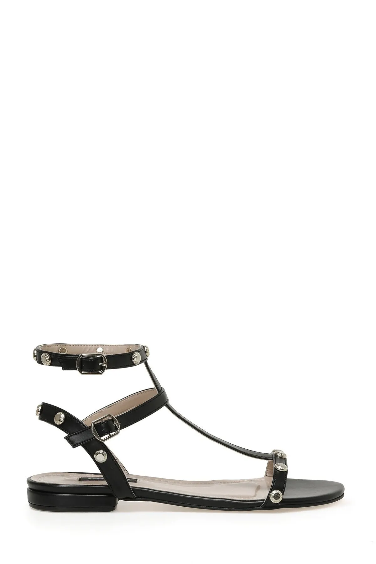 Nine West  Lalley 3fx Schwarze flache Damensandalen
