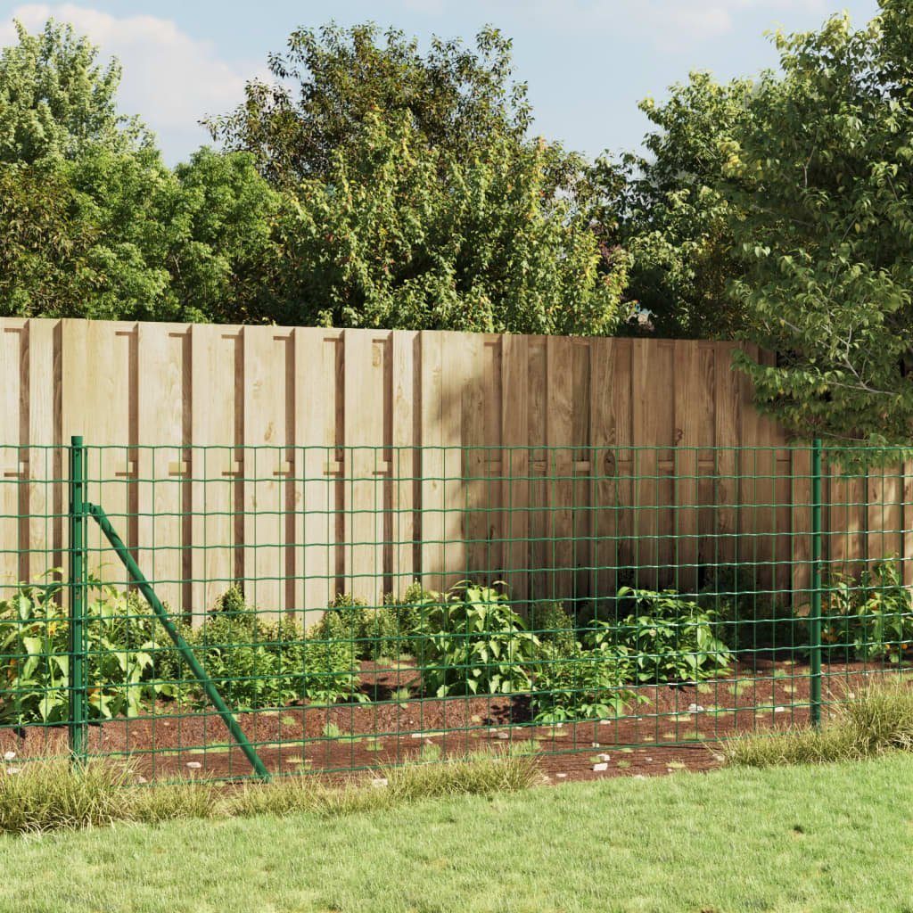vidaXL Gartenzaun Maschendrahtzaun Grün 0,8x10 m Verzinkter Stahl, (1-St)