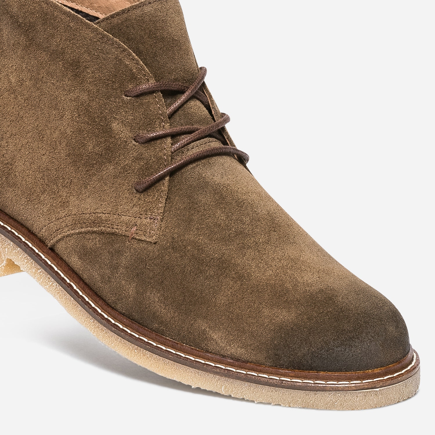 Desert boots taupe foncé éco-conçu en cuir velours