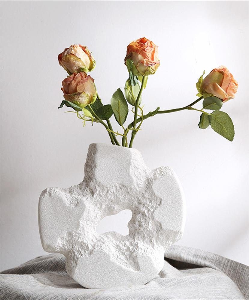 Rouemi Dekovase Keramische Vase, unregelmäßige Dekovase,Zuhause dekoratives Ornament